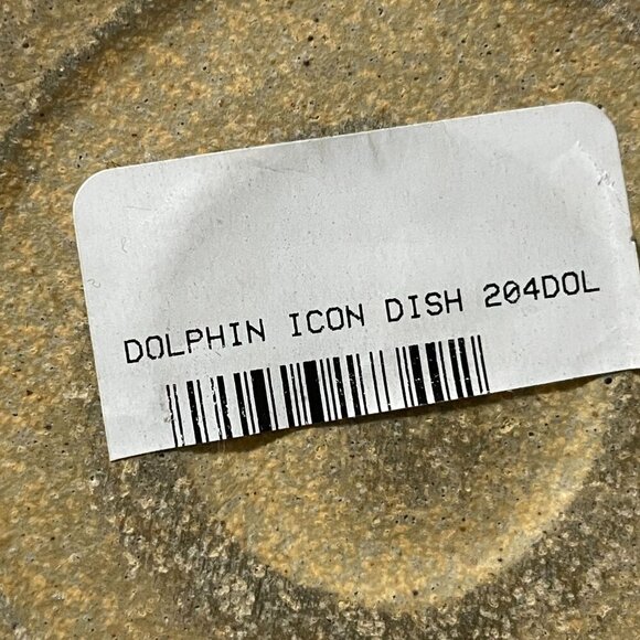 NWT Down to Earth Pottery Leaping Dolphin Icon Dish Recycled Blue Glass USA 4.5" - Picture 3 of 6
